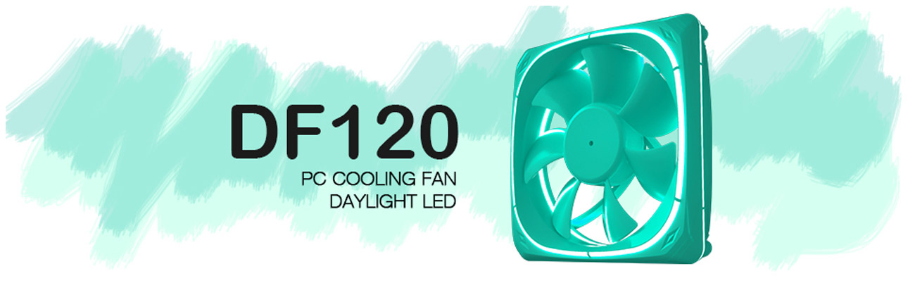 Vetroo DF120 120mm Case Fan White LED Lighting PC Cooling Fan Pink Fan Frame Green